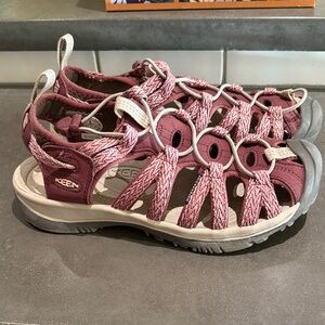 Keen Maroon and Beige Outdoor Sandals